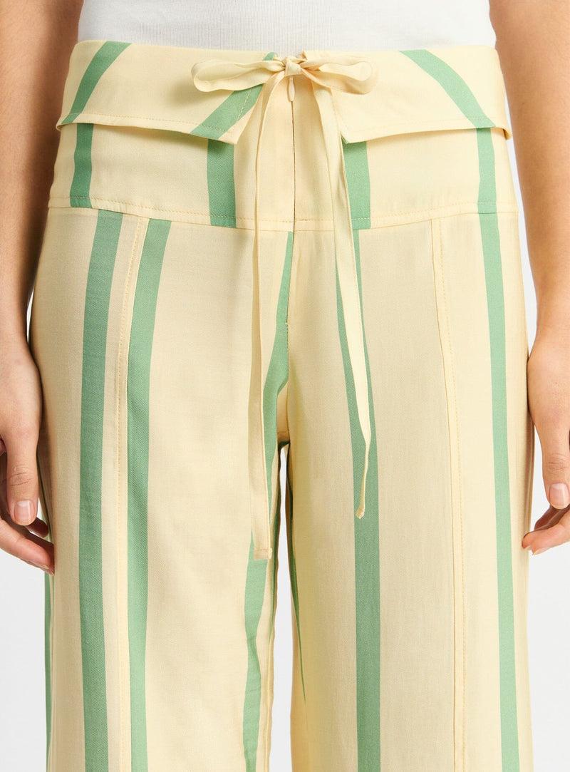 laagam TASHI YELLOW STRIPED FLOW PANTS Promoción por tiempo limitado