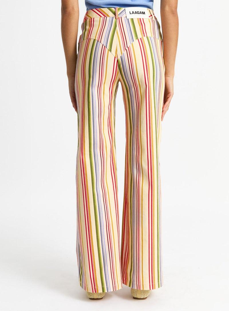 laagam LEROY YELLOW STRIPED TWILL PANTS Solo queda un día