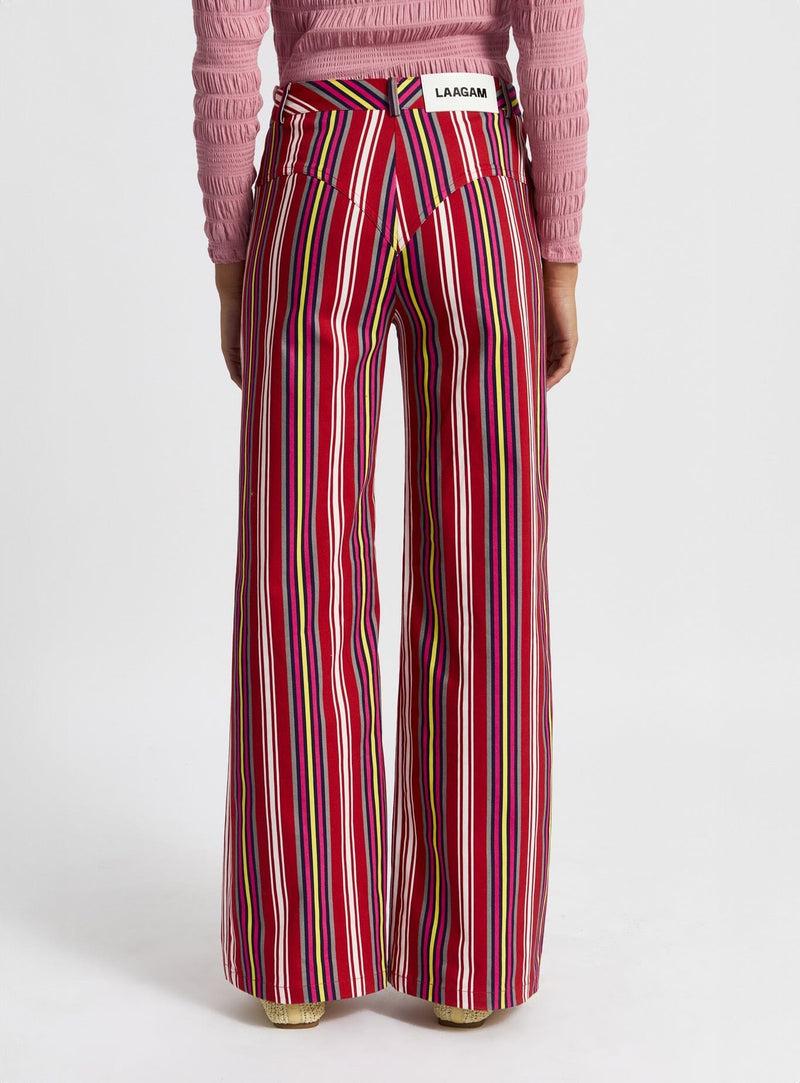 laagam LEROY RED STRIPED TWILL PANTS Superdescuento