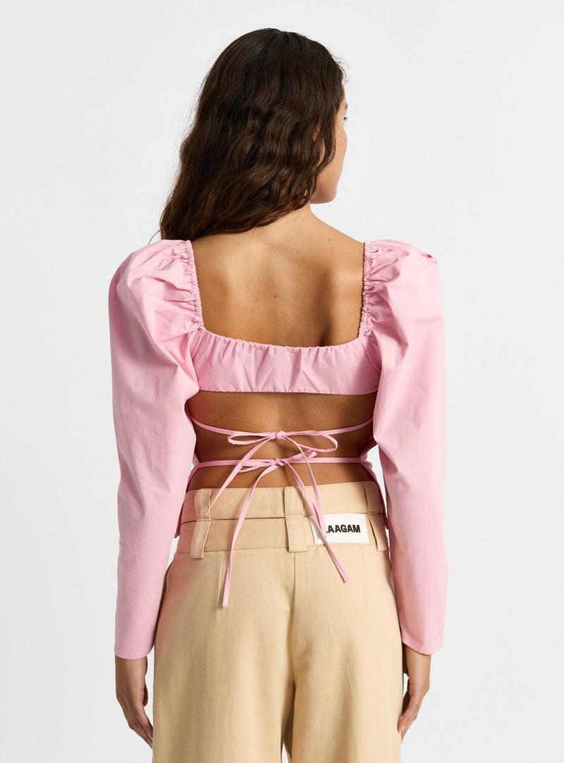 laagam BRIGITTE PINK PUFF SLEEVE BLOUSE Rebajas de fábrica