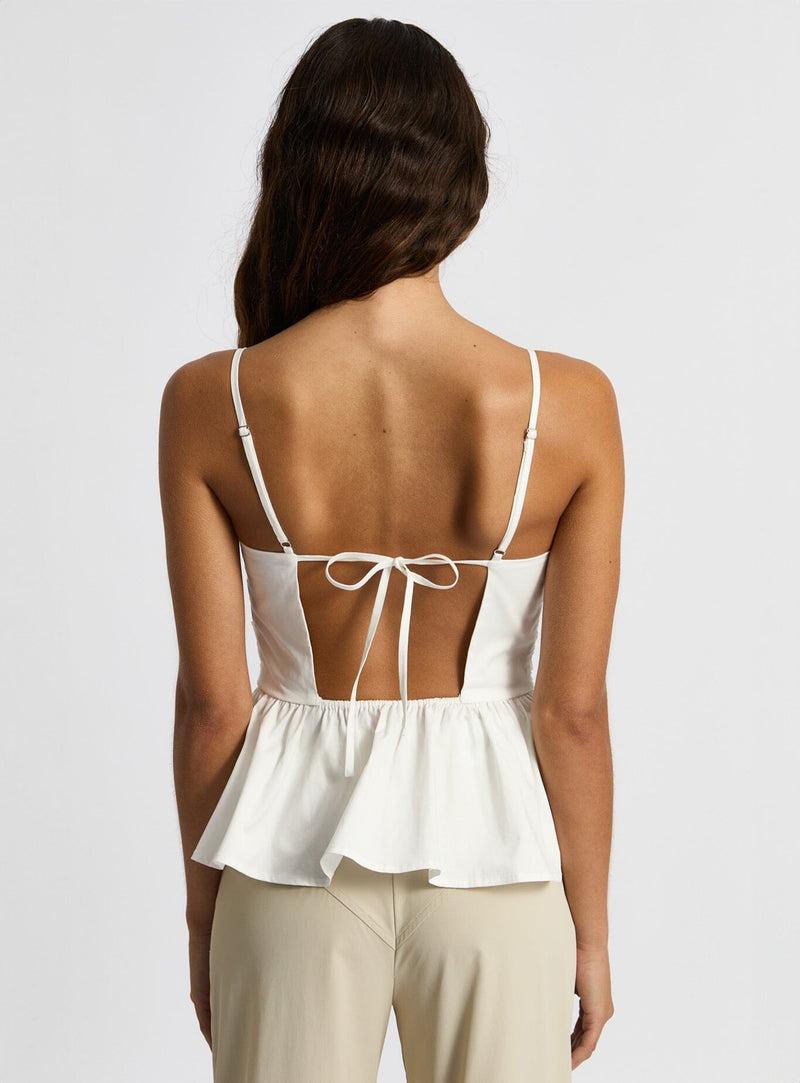 laagam MATILDA WHITE RUCHED TOP Descuento