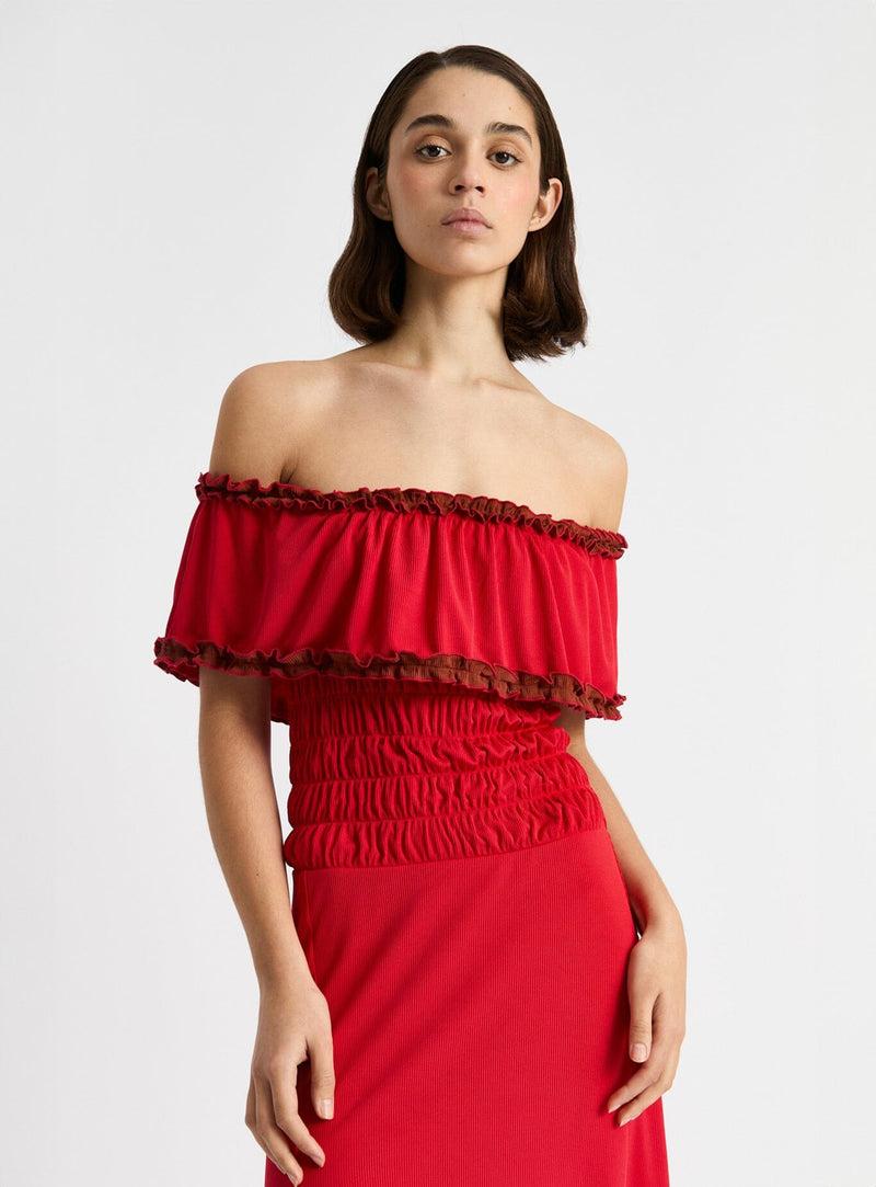 laagam JADE RED JERSEY MIDI DRESS Últimos 2 días