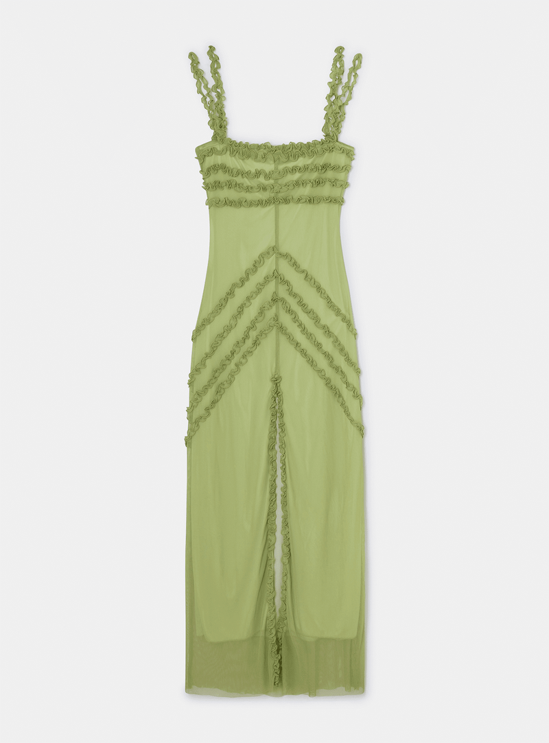 laagam ARABELLA GREEN RUFFLED DRESS Envío internacional gratuito