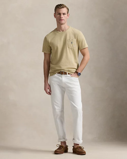 ﻿lauren ralph lauren Camiseta de algodón y lino Standard Fit para hombre | Ralph Lauren® ES Precio de fábrica