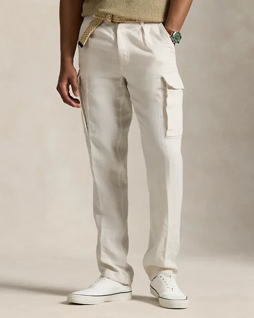 lauren ralph lauren Pantalón cargo de lino Slim Tapered Fit para hombre | Ralph Lauren® ES Liquidación