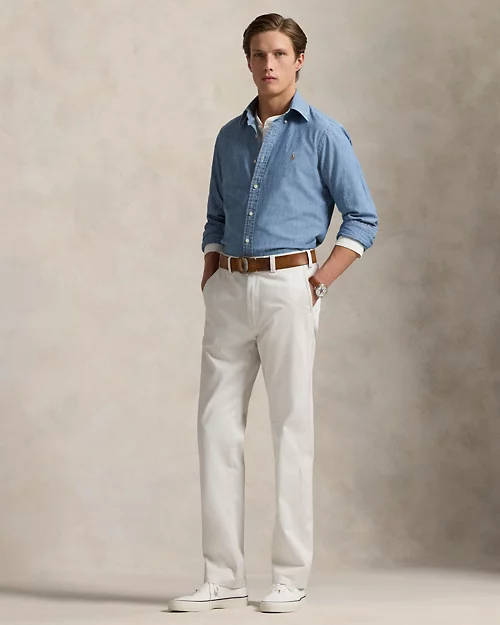 lauren ralph lauren Sobrecamisa de cambray en índigo para hombre | Ralph Lauren® ES Los más vendidos