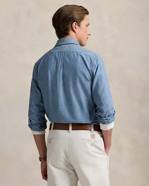lauren ralph lauren Sobrecamisa de cambray en índigo para hombre | Ralph Lauren® ES Los más vendidos