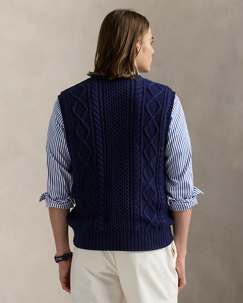 lauren ralph lauren Chaleco de punto Aran de algodón para hombre | Ralph Lauren® ES Oferta especial de fábrica