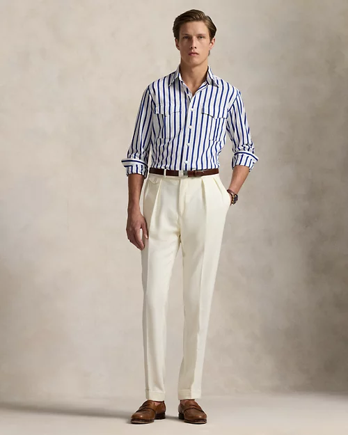 lauren ralph lauren Camisa de trabajo de popelina con rayas para hombre | Ralph Lauren® ES Promoción trimestral