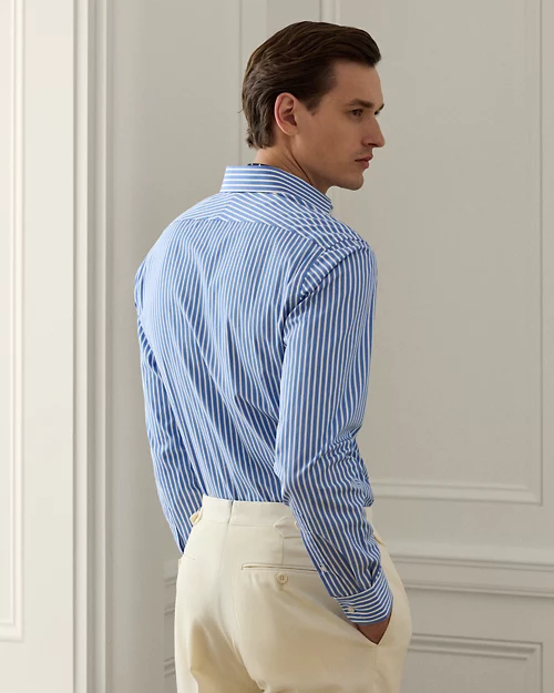 lauren ralph lauren Camisa de popelina con rayas bengalíes para hombre | Ralph Lauren® ES Rebajas