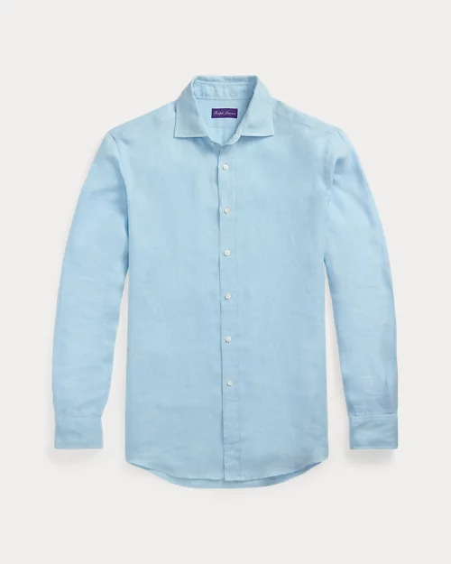 lauren ralph lauren Camisa de lino con tejido de rejilla para hombre | Ralph Lauren® ES En oferta