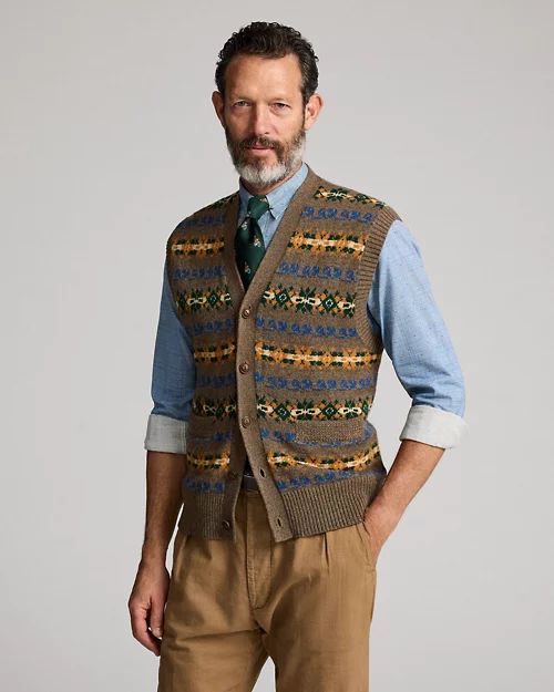 lauren ralph lauren Chaleco de mezcla de lana Fair Isle para hombre | Ralph Lauren® ES Ventas relámpago
