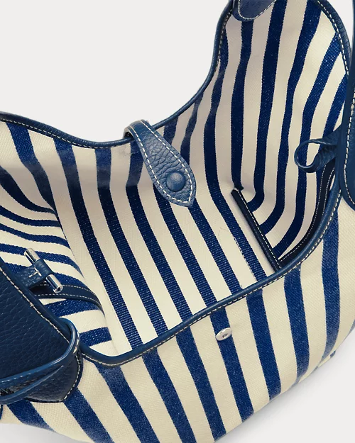 lauren ralph lauren Bolso tote Polo Play de loneta con rayas para mujer | Ralph Lauren® ES Descuento por venta flash