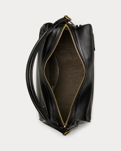 lauren ralph lauren Bolso Satchel Polo ID de piel para mujer | Ralph Lauren® ES En línea