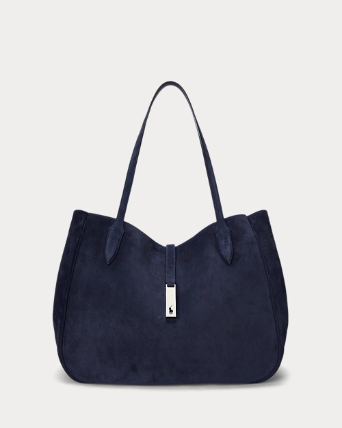 lauren ralph lauren Bolso tote Polo ID grande de ante para mujer | Ralph Lauren® ES Ofertas