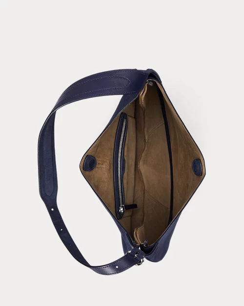 lauren ralph lauren Bolso de hombro Polo ID grande de ante para mujer | Ralph Lauren® ES Rebajas baratas