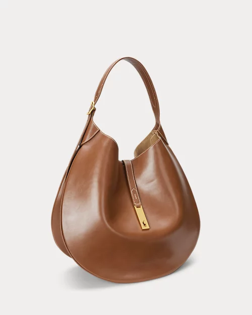 lauren ralph lauren Bolso Shoulder Polo ID grande de piel para mujer | Ralph Lauren® ES Los más vendidos