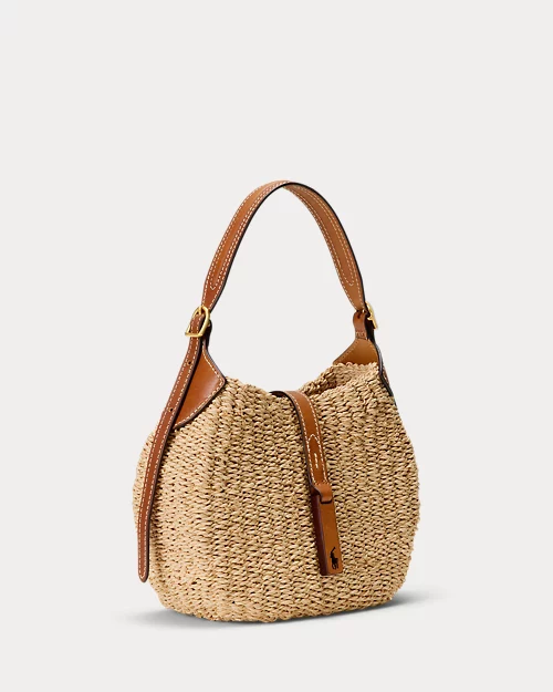 lauren ralph lauren Bolso de hombro Polo ID de rafia pequeño para mujer | Ralph Lauren® ES Tienda