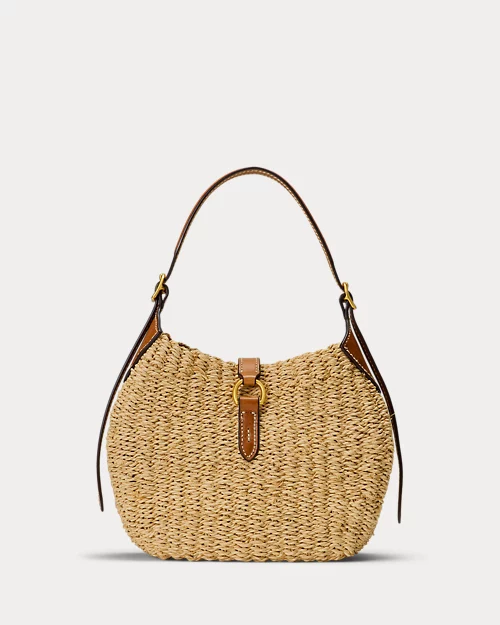 lauren ralph lauren Bolso de hombro Polo ID de rafia pequeño para mujer | Ralph Lauren® ES Tienda