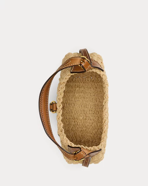 lauren ralph lauren Bolso de hombro Polo ID de rafia pequeño para mujer | Ralph Lauren® ES Tienda