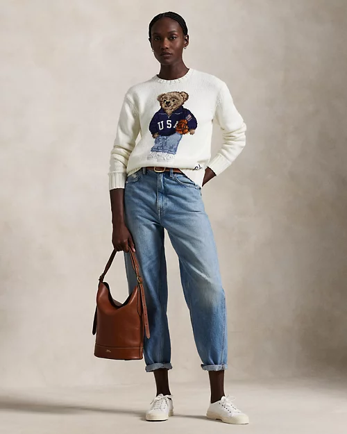 lauren ralph lauren Jersey de algodón y lino con Polo Bear para mujer | Ralph Lauren® ES COMPRAR AHORA