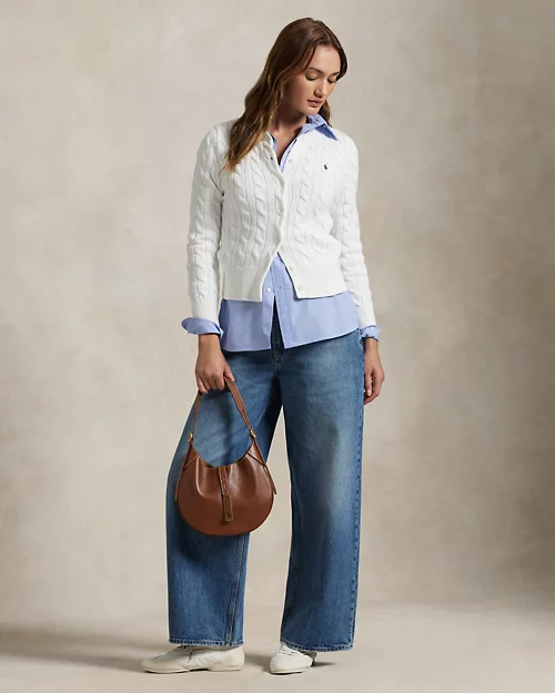 lauren ralph lauren Cárdigan de algodón en punto de ochos para mujer | Ralph Lauren® ES Promoción trimestral