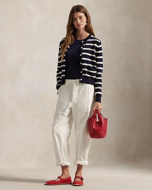 lauren ralph lauren Cárdigan de algodón con cuello redondo para mujer | Ralph Lauren® ES Solo queda un día