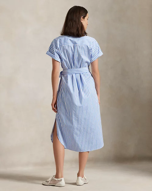 lauren ralph lauren Vestido camisero de algodón con cinturón para mujer | Ralph Lauren® ES Liquidación