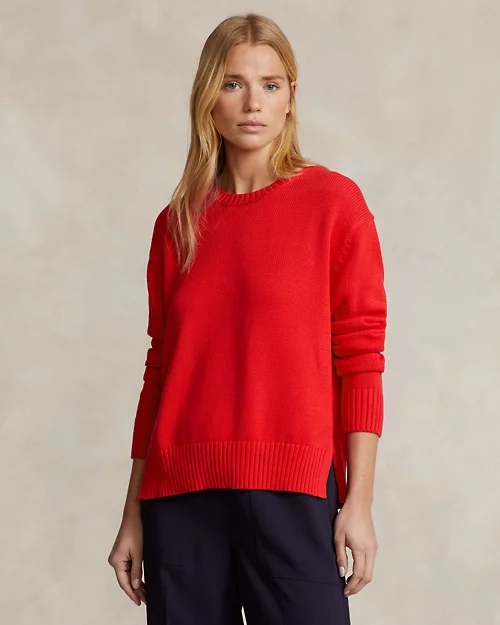 lauren ralph lauren Jersey de algodón con cuello redondo para mujer | Ralph Lauren® ES Limitado a 3 días