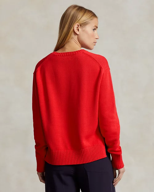 lauren ralph lauren Jersey de algodón con cuello redondo para mujer | Ralph Lauren® ES Limitado a 3 días