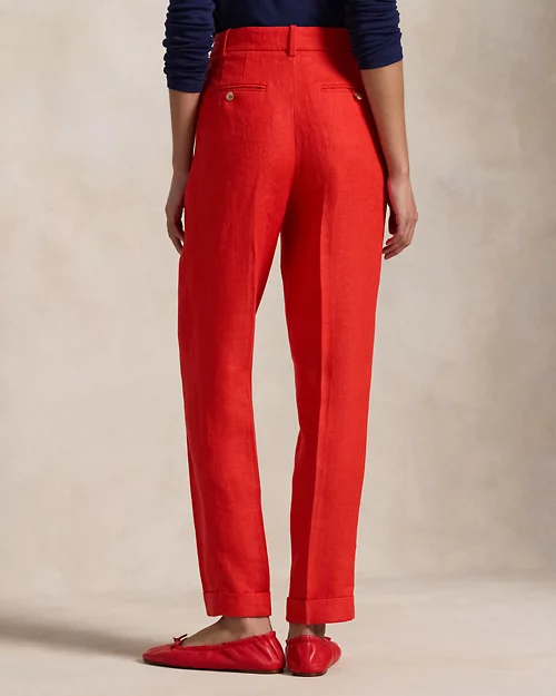 lauren ralph lauren Pantalón ajustado de sarga de lino para mujer | Ralph Lauren® ES Ahorra y exporta