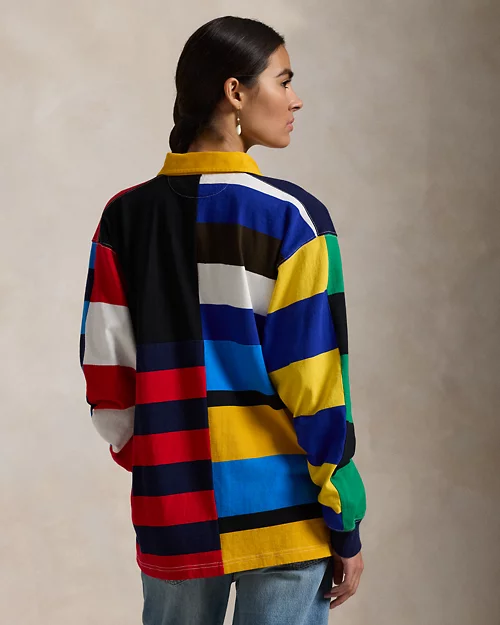 lauren ralph lauren Camiseta de rugby de punto en patchwork para mujer | Ralph Lauren® ES Precios de Black Friday