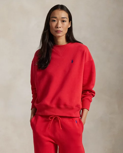 lauren ralph lauren Jersey de felpa con cuello redondo para mujer | Ralph Lauren® ES En oferta