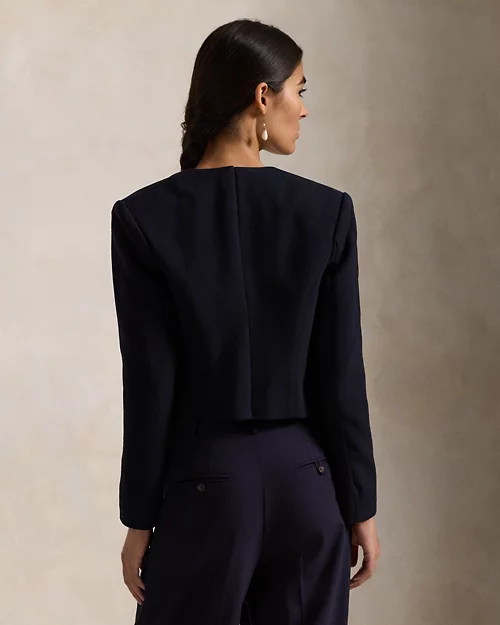 lauren ralph lauren Chaqueta recortada de crepé de lana para mujer | Ralph Lauren® ES Descuentos del mes