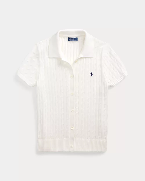 lauren ralph lauren Cárdigan tipo polo en punto de ochos para mujer | Ralph Lauren® ES Oferta exclusiva