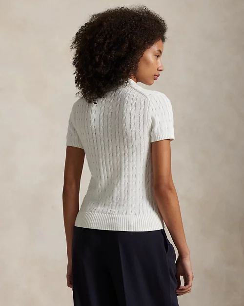 lauren ralph lauren Cárdigan tipo polo en punto de ochos para mujer | Ralph Lauren® ES Oferta exclusiva