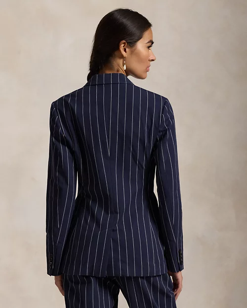 lauren ralph lauren Blazer de algodón y lino con rayas finas para mujer | Ralph Lauren® ES Descuento por venta flash