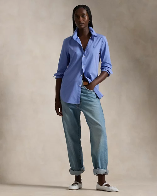 lauren ralph lauren Camisa Slim de algodón elástico para mujer | Ralph Lauren® ES Ofertas de temporada