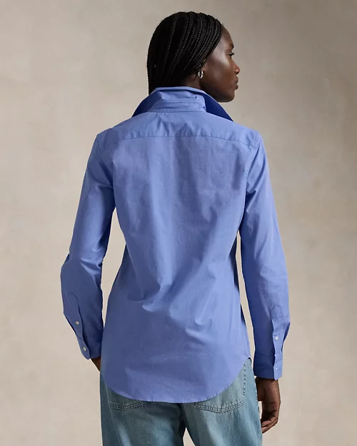 lauren ralph lauren Camisa Slim de algodón elástico para mujer | Ralph Lauren® ES Ofertas de temporada