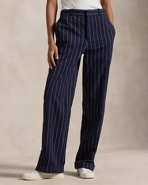lauren ralph lauren Pantalón de sarga con rayas Straight para mujer | Ralph Lauren® ES Ofertas especiales