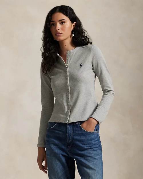lauren ralph lauren Cárdigan de piqué elástico con algodón para mujer | Ralph Lauren® ES Grandes ahorros