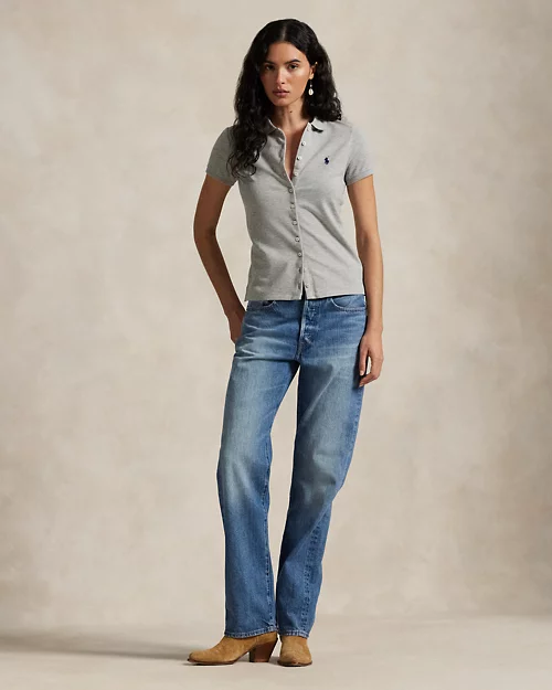 lauren ralph lauren Polo con tapeta abotonada para mujer | Ralph Lauren® ES Rebajas de fin de temporada