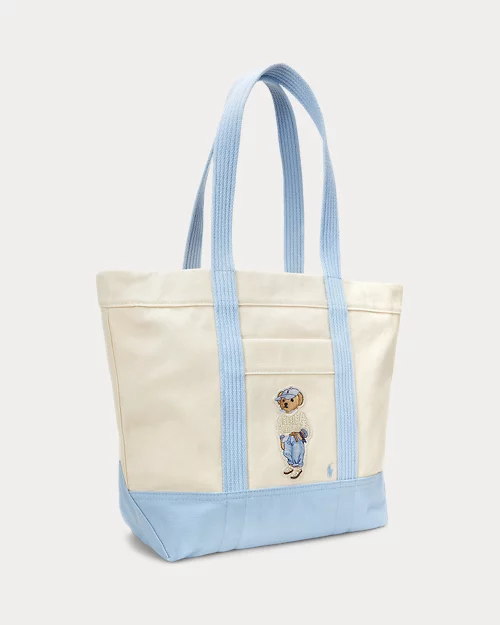 lauren ralph lauren Bolso tote de loneta con Polo Bear para mujer | Ralph Lauren® ES Devoluciones gratuitas