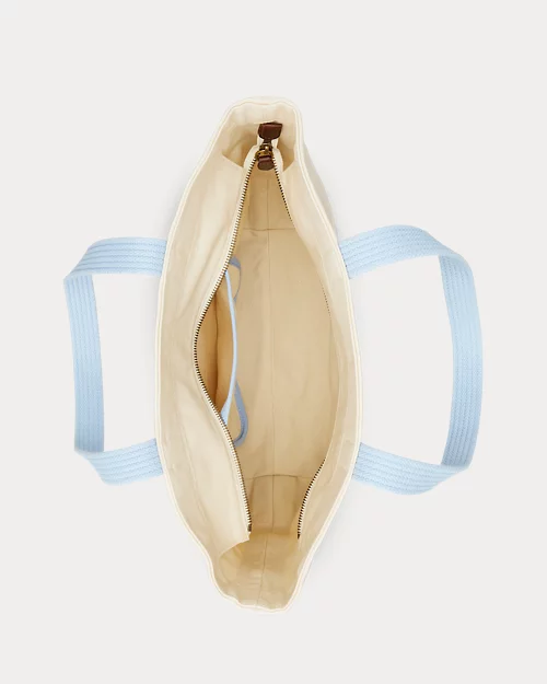 lauren ralph lauren Bolso tote de loneta con Polo Bear para mujer | Ralph Lauren® ES Devoluciones gratuitas