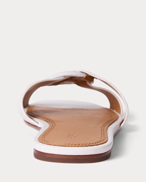 lauren ralph lauren Sandalia de piel granulada con anilla para mujer | Ralph Lauren® ES Grandes descuentos