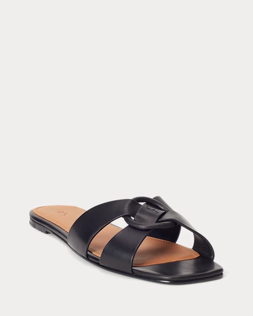 lauren ralph lauren Sandalia de piel con anilla circular para mujer | Ralph Lauren® ES Liquidación