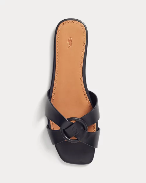 lauren ralph lauren Sandalia de piel con anilla circular para mujer | Ralph Lauren® ES Liquidación