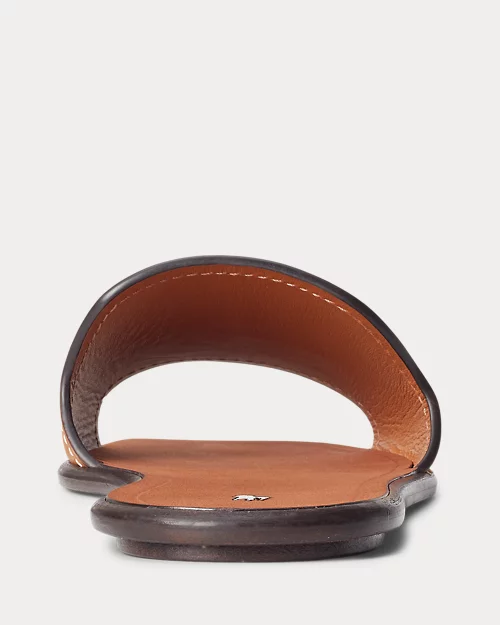 lauren ralph lauren Sandalia tipo chancla de piel vachetta para mujer | Ralph Lauren® ES Envío internacional gratuito