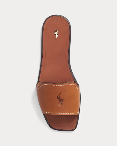 lauren ralph lauren Sandalia tipo chancla de piel vachetta para mujer | Ralph Lauren® ES Envío internacional gratuito