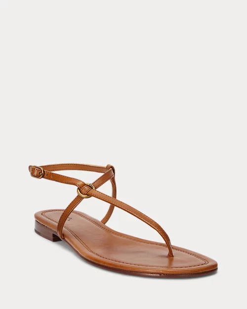 lauren ralph lauren Sandalia de piel con anilla para mujer | Ralph Lauren® ES Limitado a 3 días
